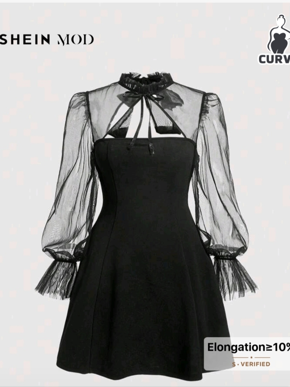 Gothic Lolita Sheer Long Sleeve Dress